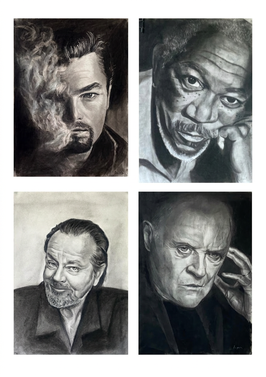 Charcoal Portraits Series